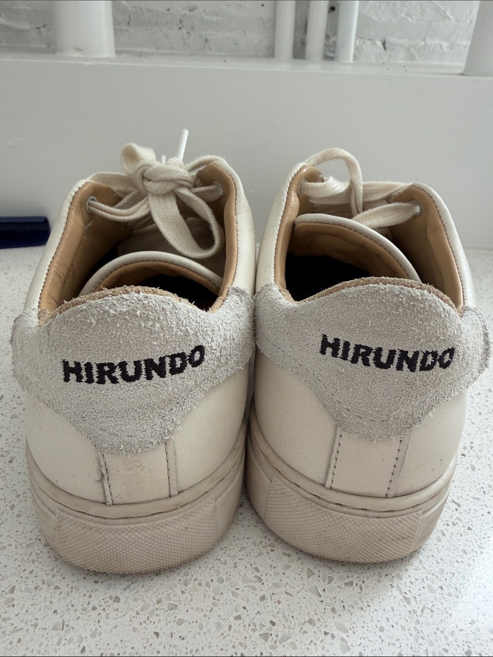 HIRUNDO Women's white Leather Low-Top Sneakers - Everyday Comfort